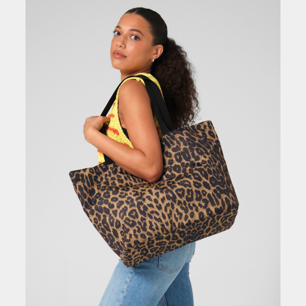 Leopard print carryall tote bag Thumbnail