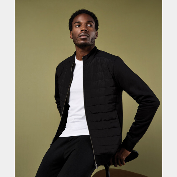 Regular fit quilted full-zip sweatshirt Thumbnail