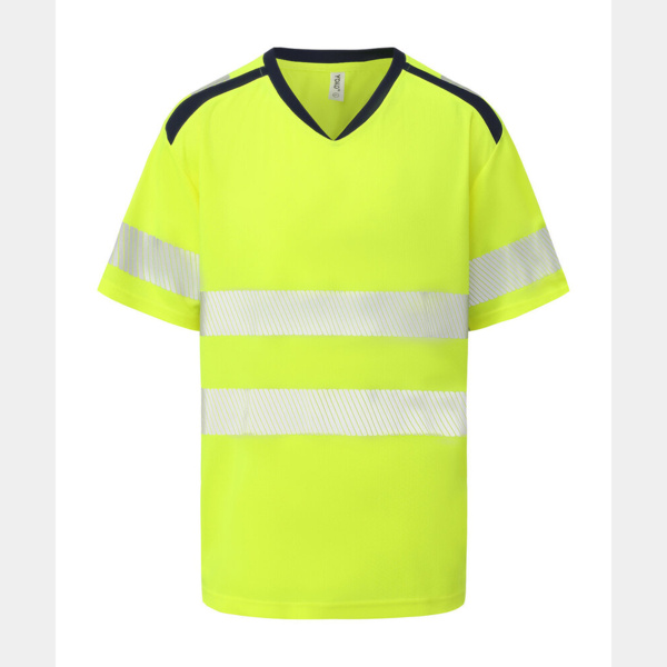 Hi-vis mandarin collar comfort trim t-shirt (HVJ430) Thumbnail